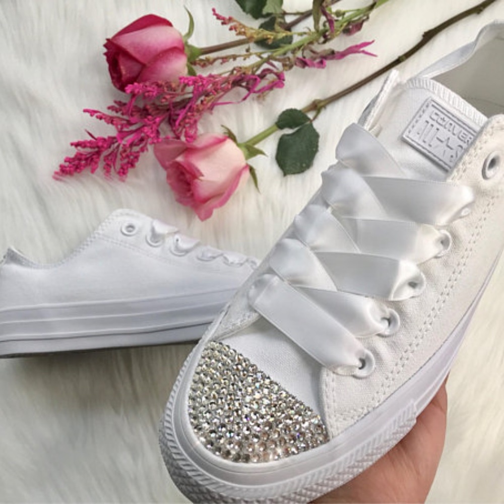 Women’s Wedding Bling Swarovski White Converse